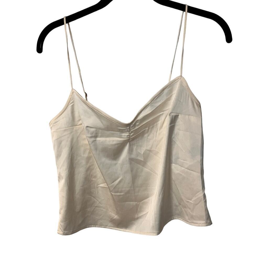 Abercrombie & Fitch Crop Satin Camisole Blouse Top Size Small